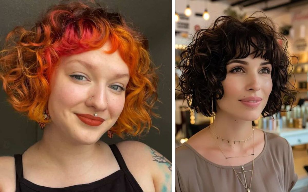 capelli-ricci-con-frangia-corta_ Hairstyle Camp - Plurzo